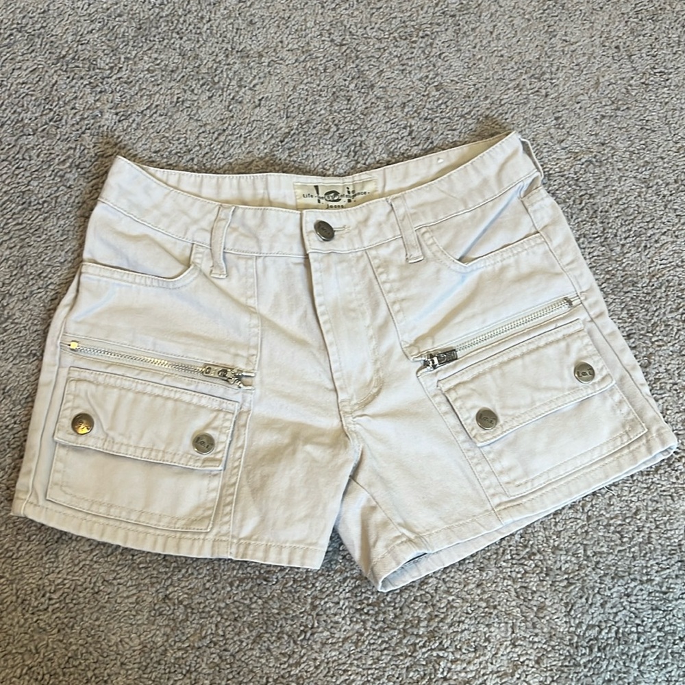 Women's Beige Cargo Shorts